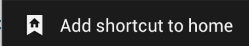 Add shortcut to home